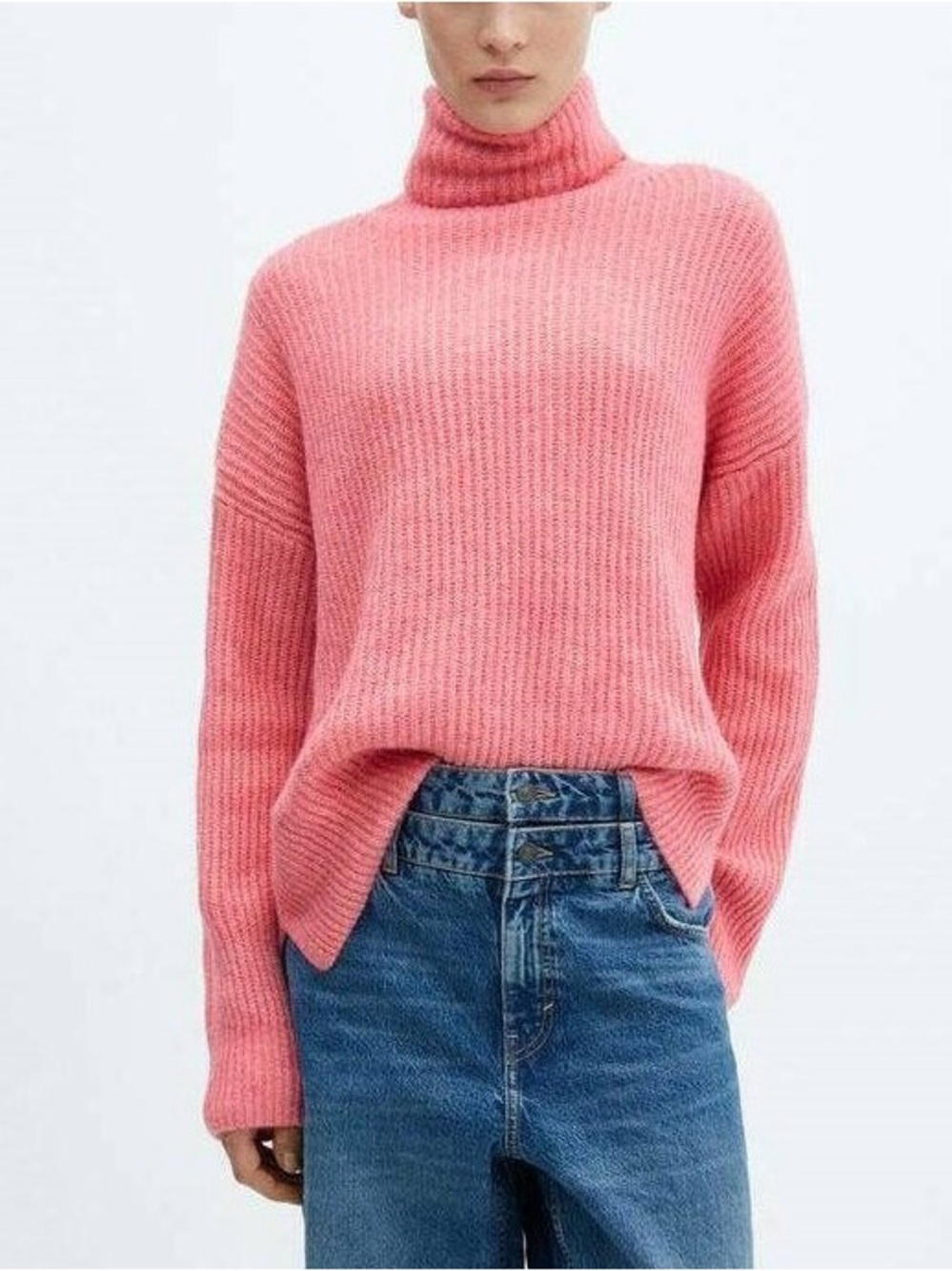 MANGO Coral Pink Sweater in Size US S/EU M